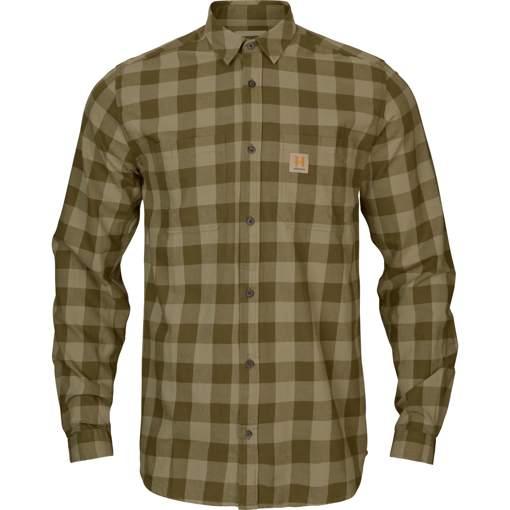 Härkila skandinavisk L/S-skjorte Dark olivecheck