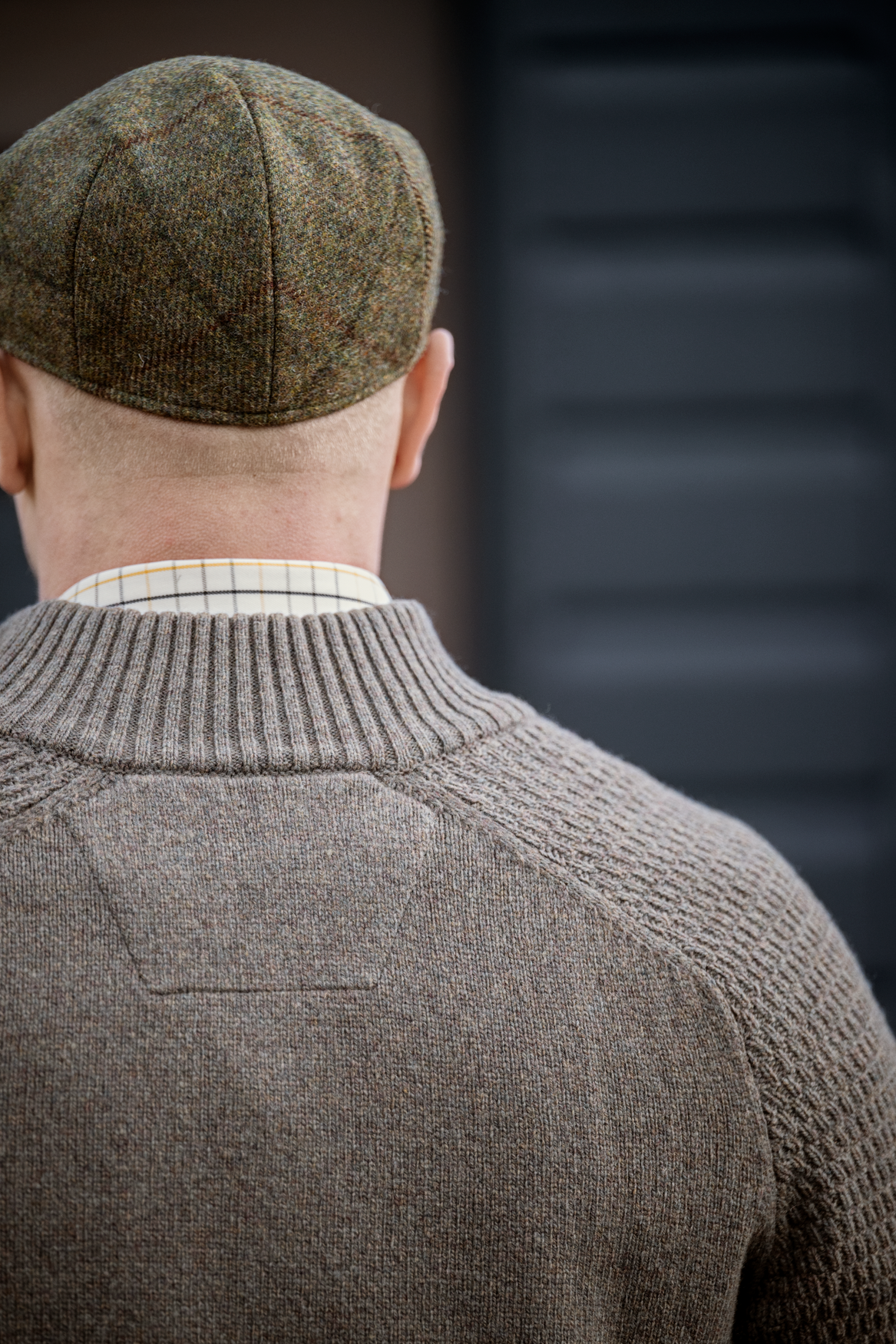 Vincent merino pullover med halv lynlås Dark sand