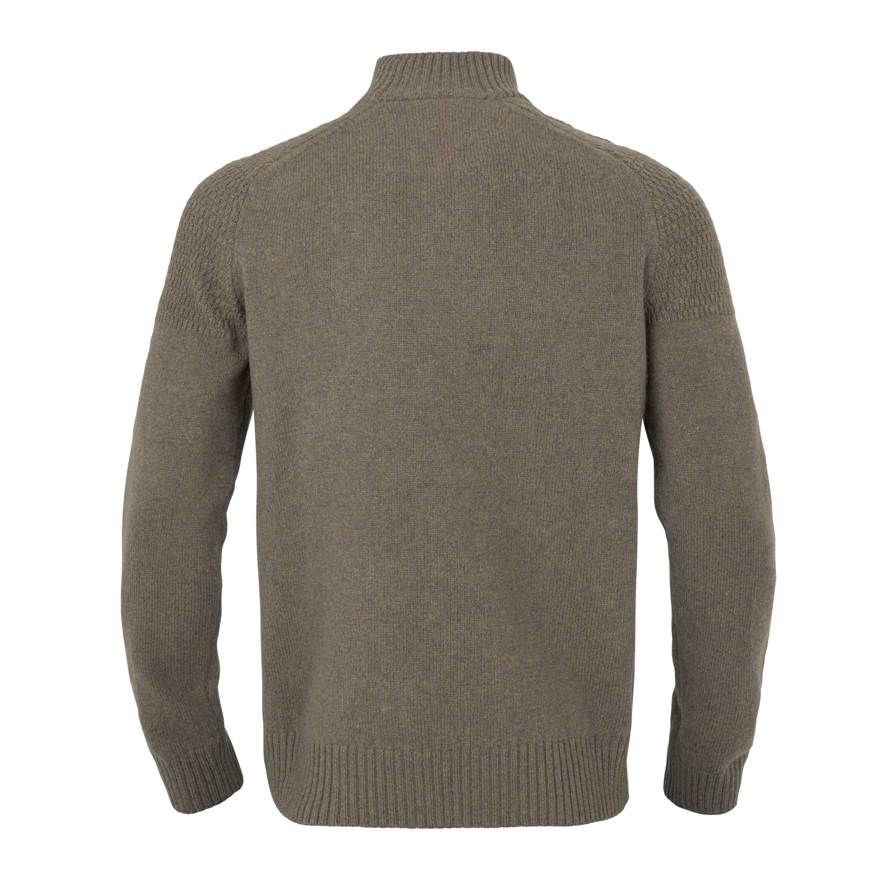 Vincent merino pullover med halv lynlås Dark sand