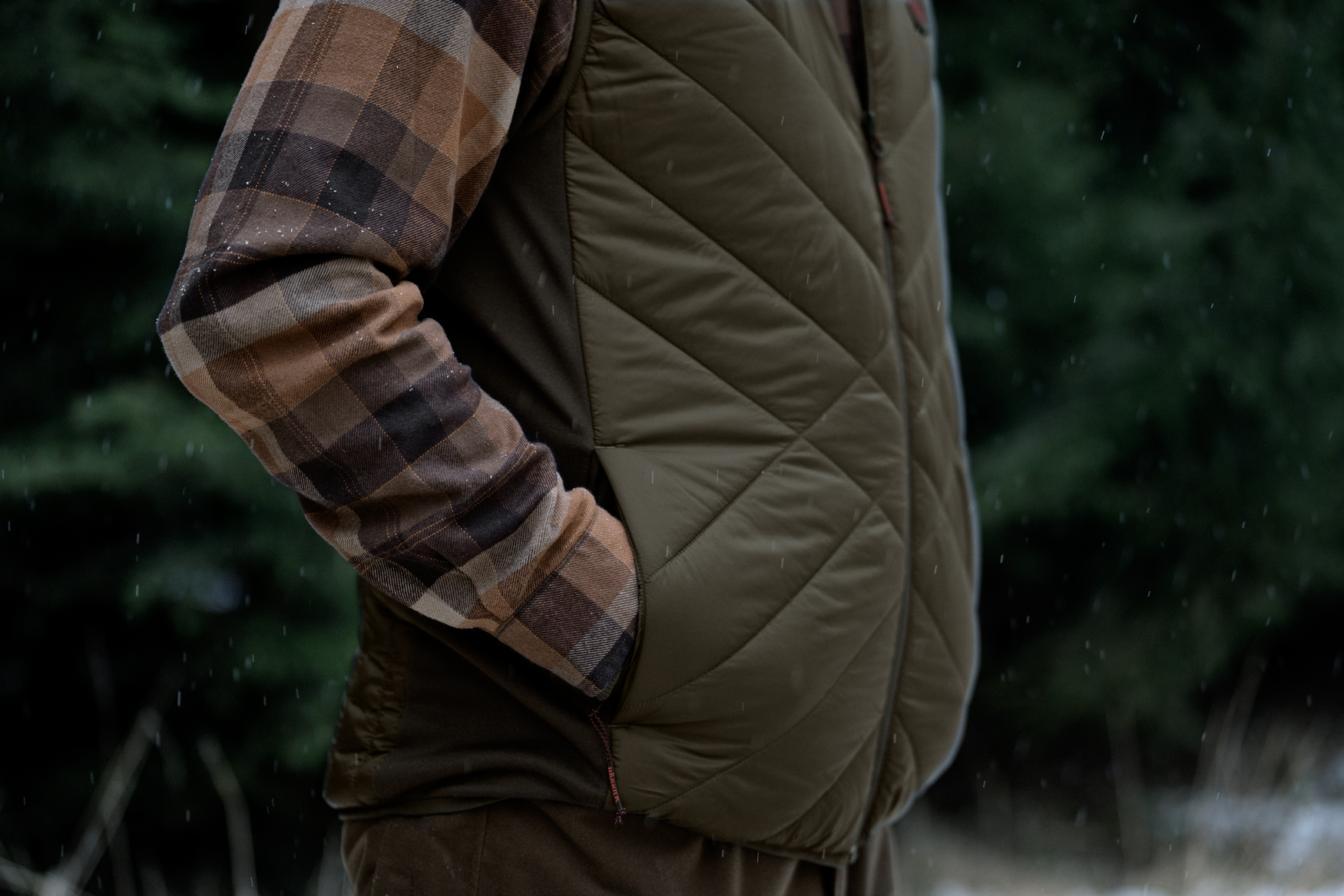 Härkila Heat Insulated vest Willowgreen/Shadow brown