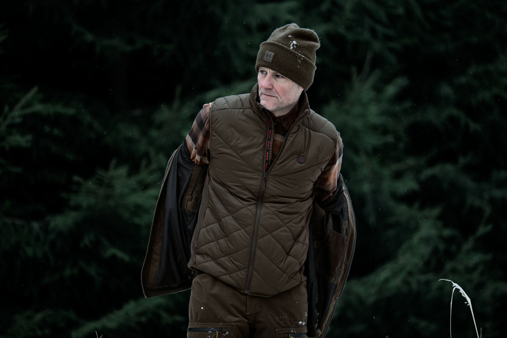 Härkila Heat Insulated vest Willowgreen/Shadow brown