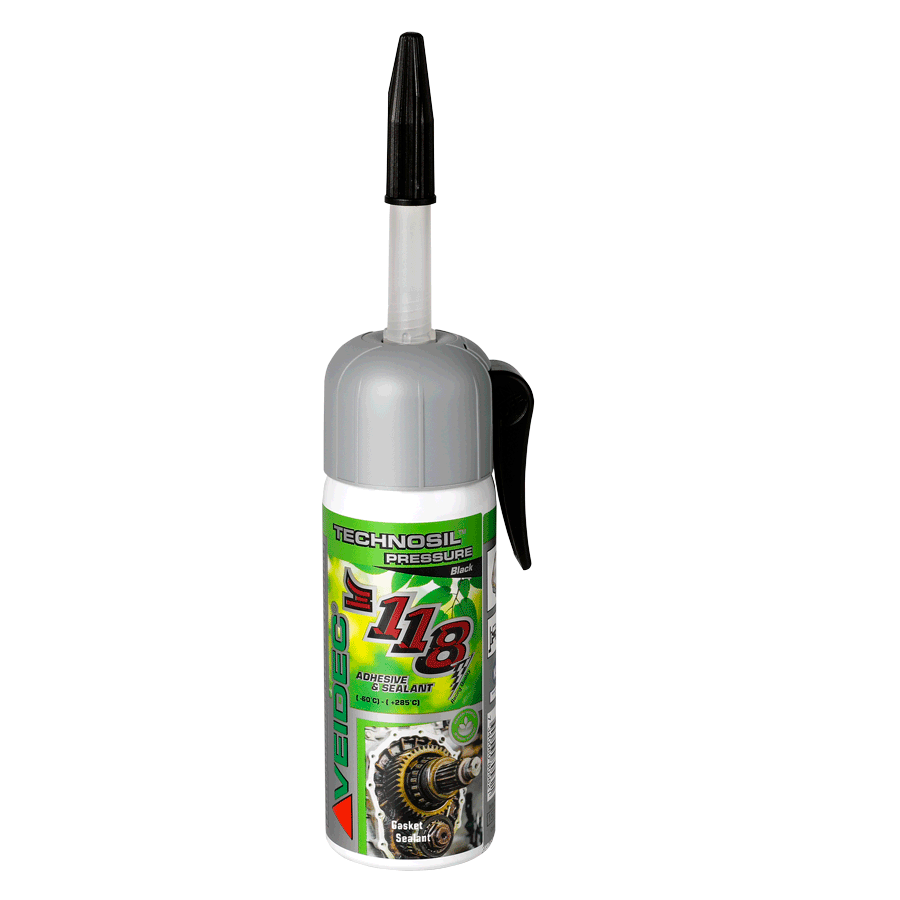 VEIDEC - TECHNOSIL PRESSURE SORT 150 ml - Flydende pakning