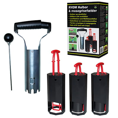 Ryom Mosegris Fælde 3 stk. inkl. hulskærer