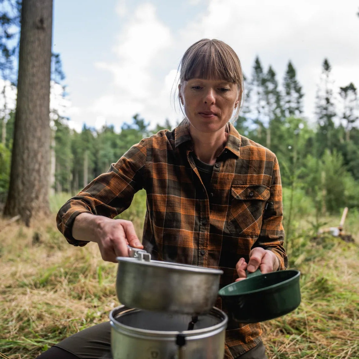 Seeland Skye Flannel skjorte Grizzly brown/terracotta check woman