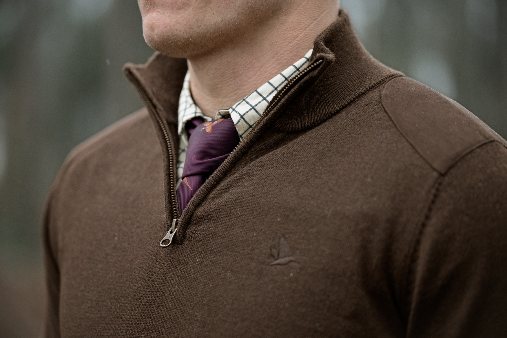 Pinetræ Halv Lynlås Sweater DarkBrown