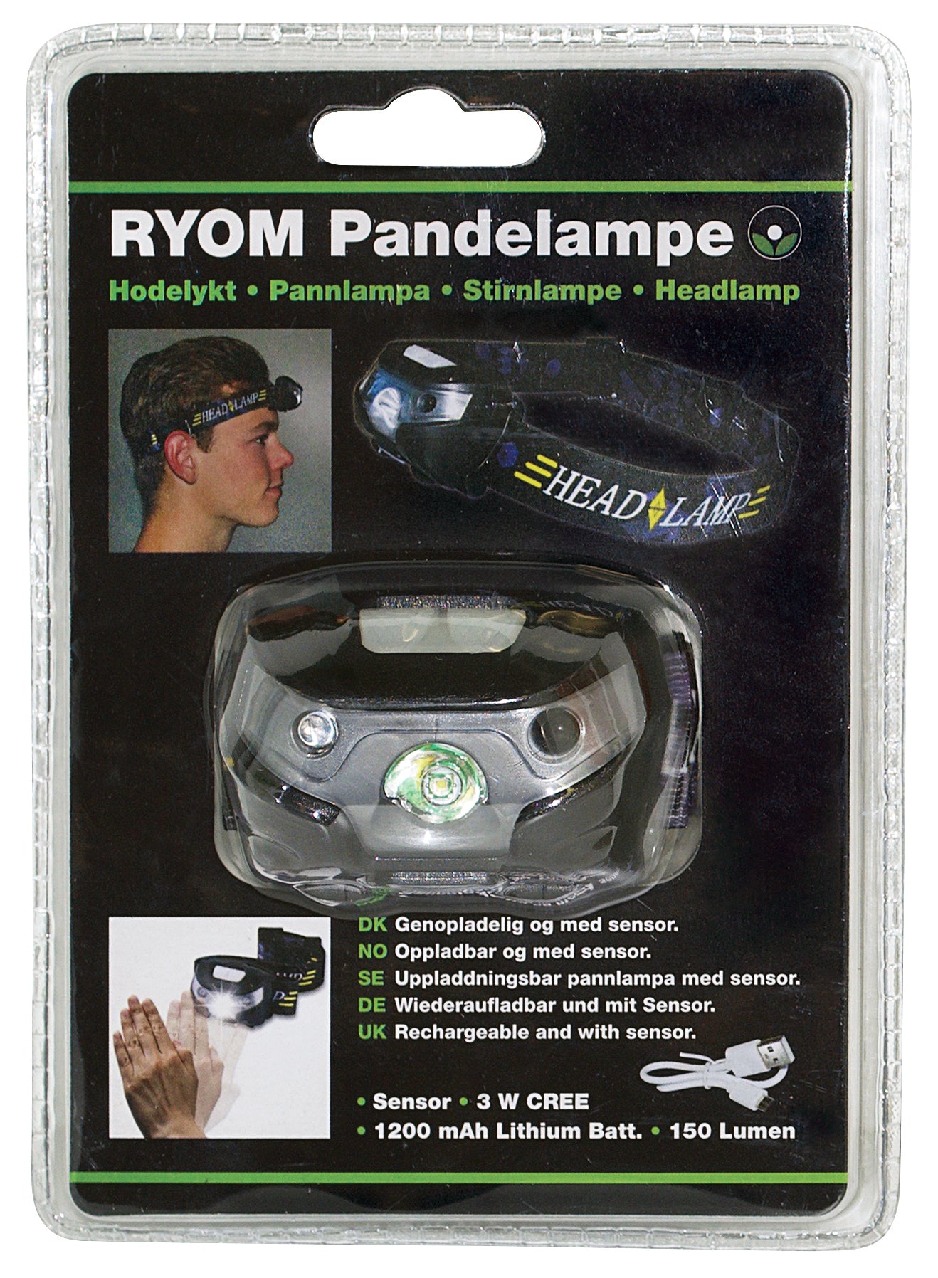 Ryom Pandelampe Genopladelig