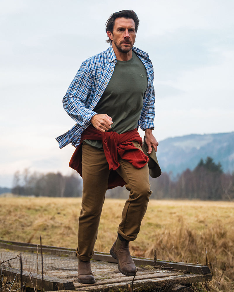 Garvock Cotton Twill Herringbone Check Shirt