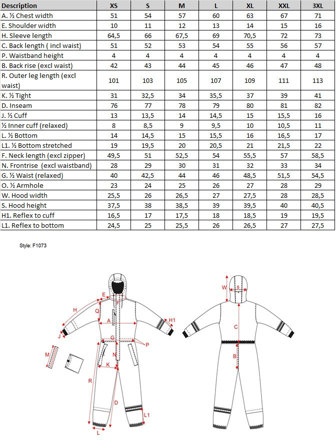 Ryom Unisex Vinterdragt Sort Stretch Str.