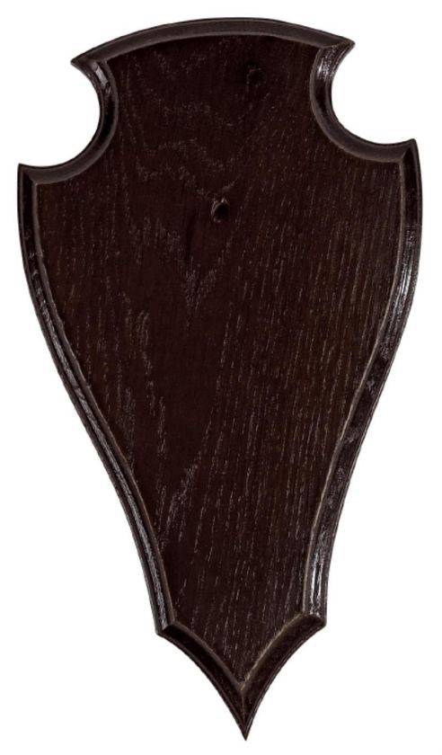 Bukkeplade, mørkt træ,23x13 cm