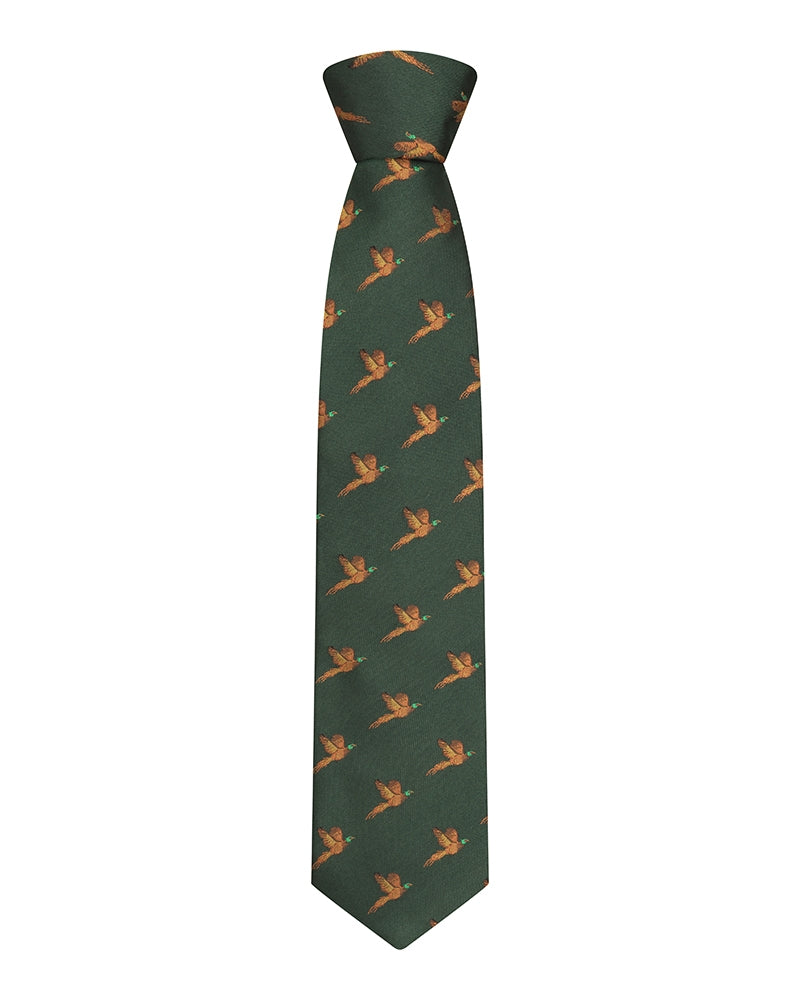 100% Silk Woven Tie Pheasants Boxed