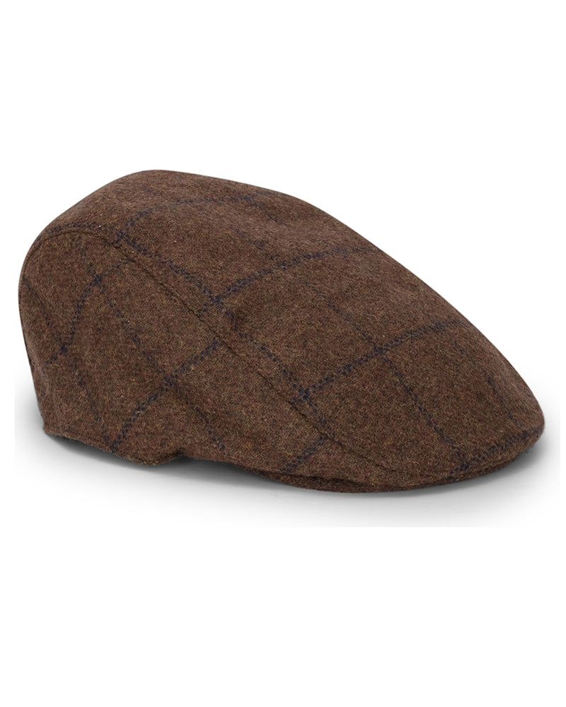 Windowpane Waterproof Tweed Hat Brown/Navy