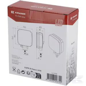 LED arbejdslygte, 27W, 3420 lumen, firkantet, hvid