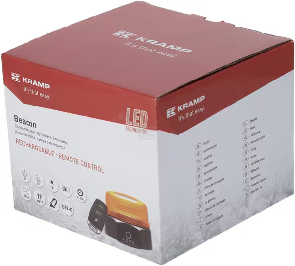 Rotorblink LED med magnet genopladelig m. Fjernbetjening