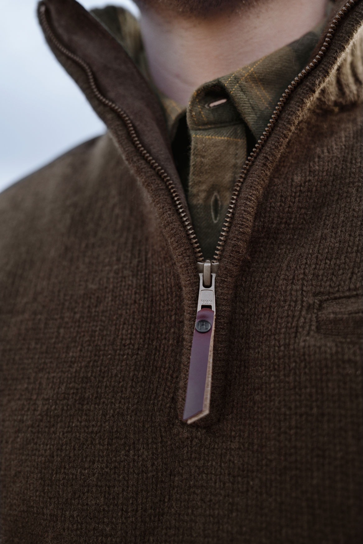 Annaboda WSP strikket halvt lynlås Willowgreen