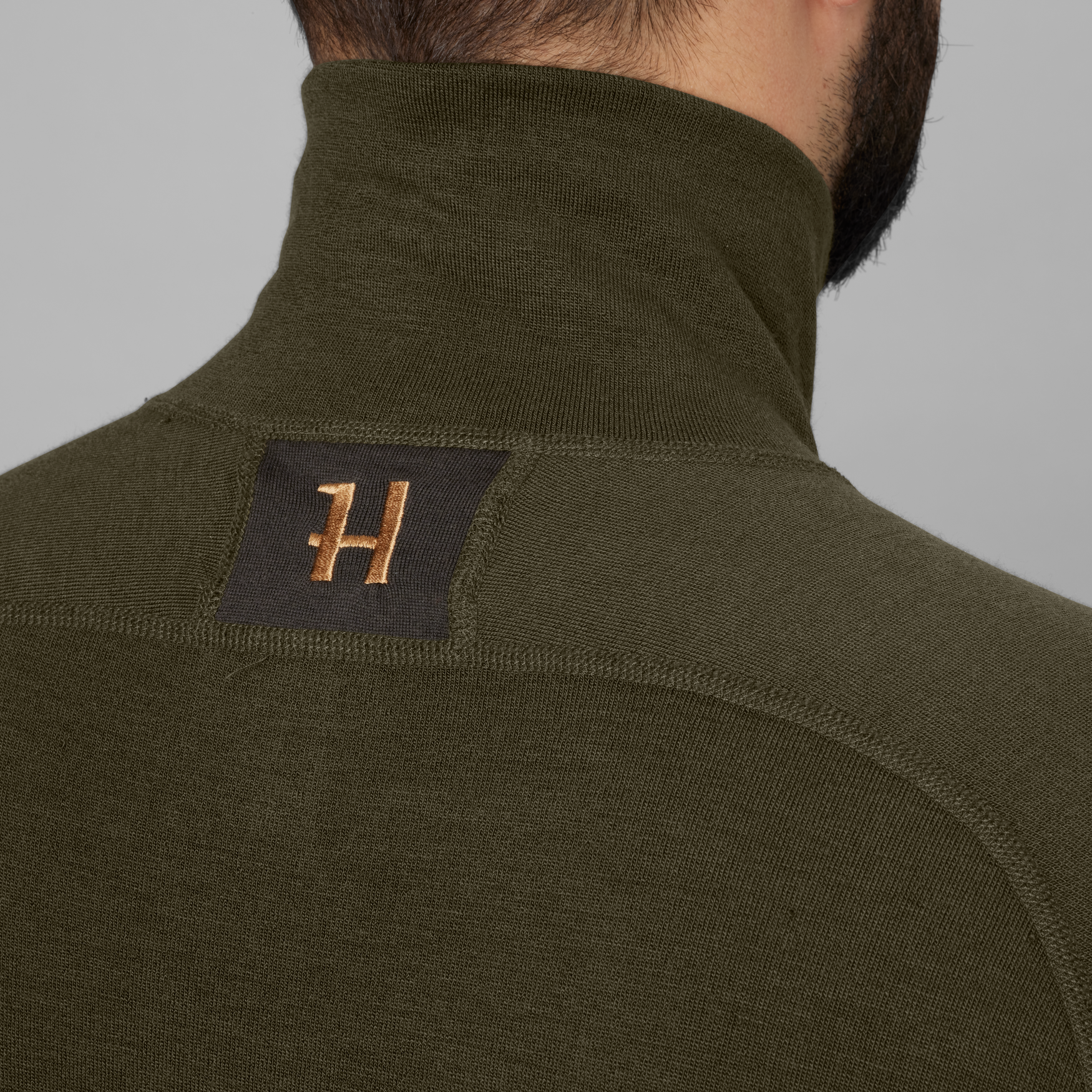 Härkila Base Warm zip neck Gillow Green/Shadow Brown
