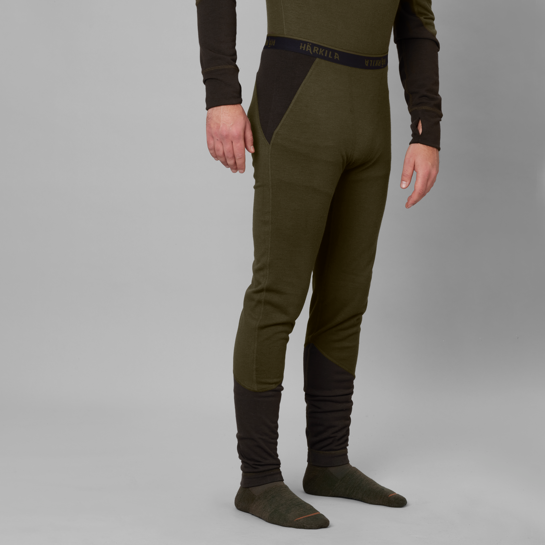 Härkila Base Warm Long Johns Willow Green/Shadow Brown