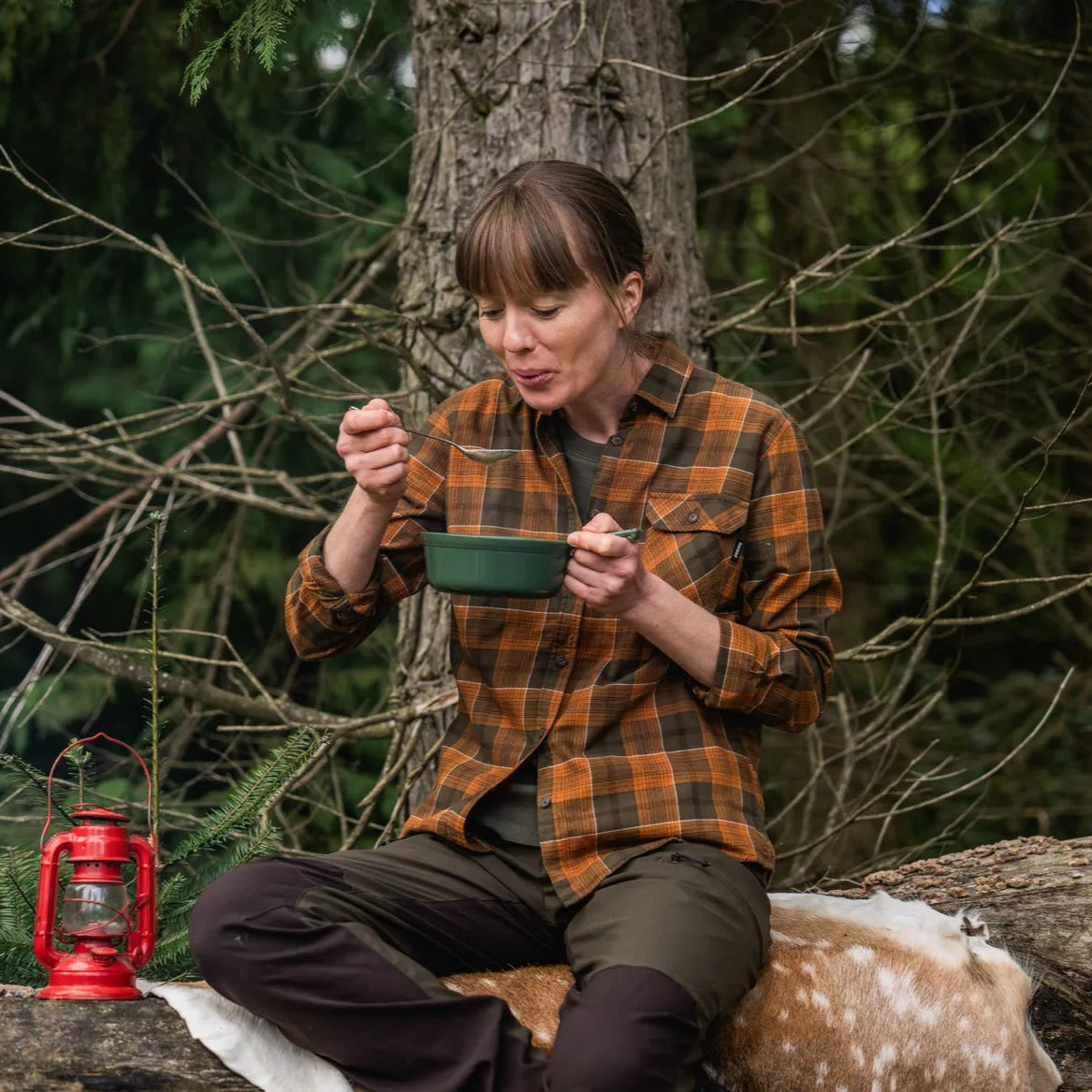 Seeland Skye Flannel skjorte Grizzly brown/terracotta check woman