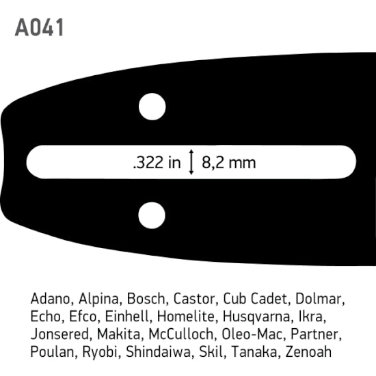 Sværd og kæde sæt 10" / 25 cm 3/8 LP 1.3 mm 1041