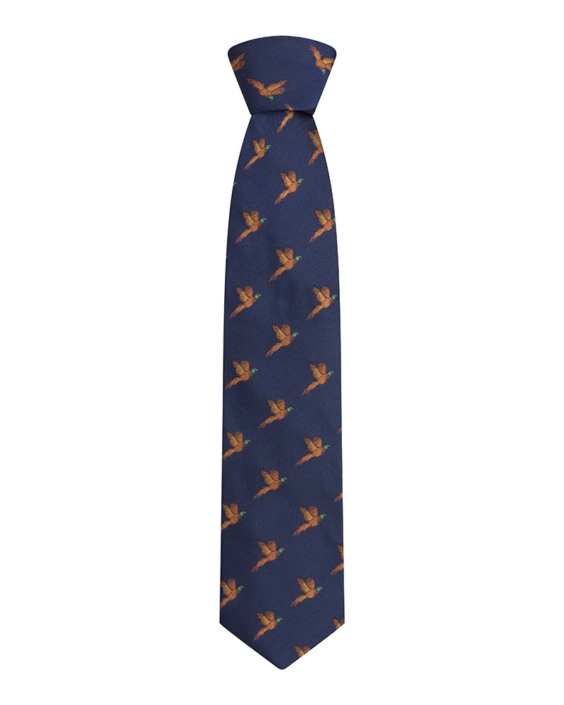 100% Silk Woven Tie Pheasants Boxed