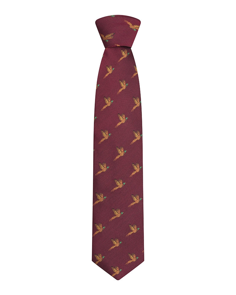 100% Silk Woven Tie Pheasants Boxed