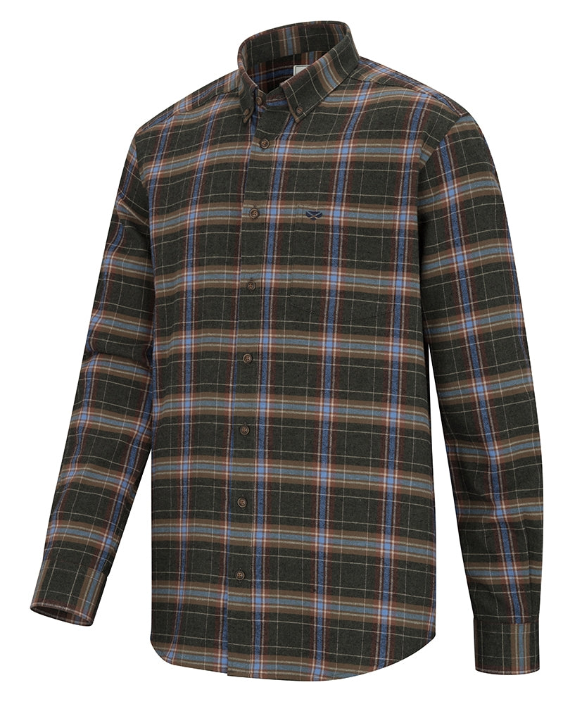 Pitlessie Button Down Flannel Shirt Thyme/Cobblestone