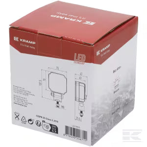 LED arbejdslygte, 20W, 3000 lumen, firkantet, hvid