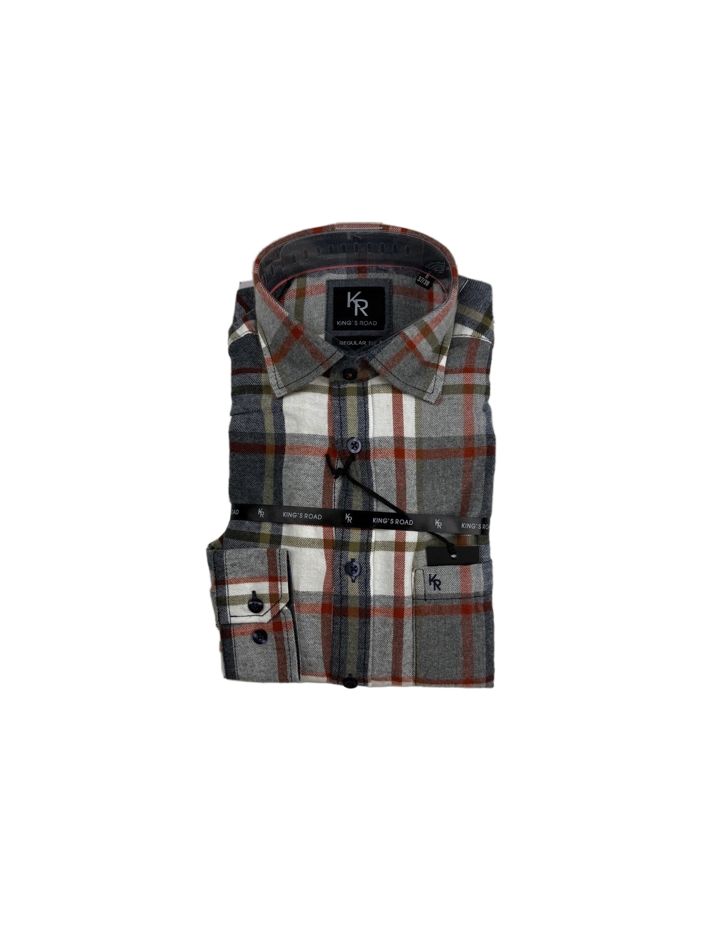 Major Skjorte Grå/Orange Ternet