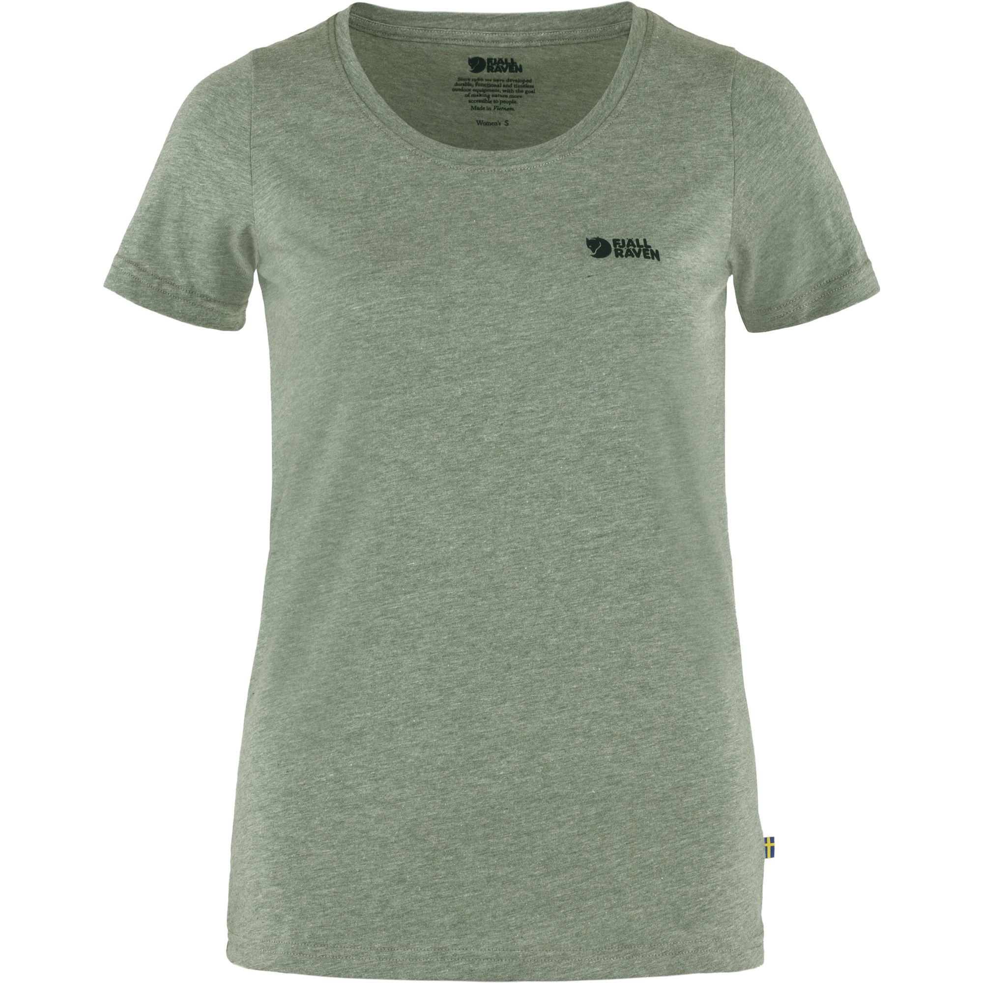 Se Fjällräven Logo T-Shirt W - Patina Green Melange - XL hos Almas Park & Fritid
