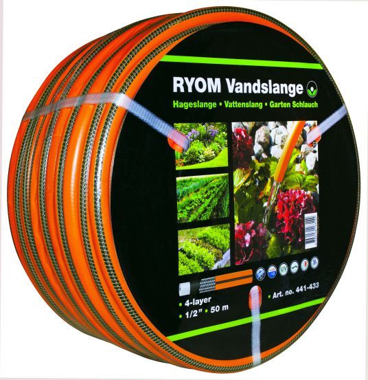 Ryom Vandslange Orange 1/2" 4-Lag 50M