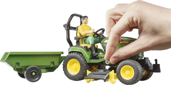 Bruder John Deere havetraktor med anhænger og gartner