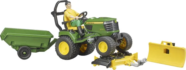 Bruder John Deere havetraktor med anhænger og gartner