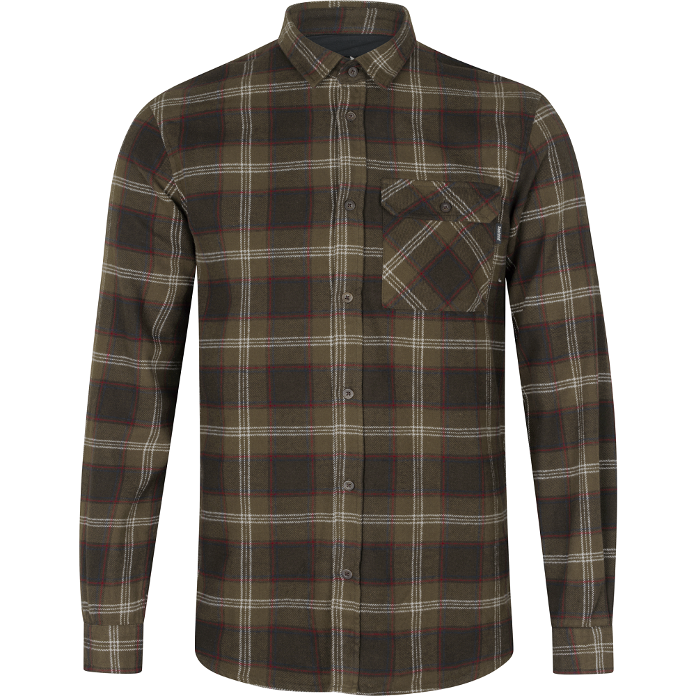 Seeland Glen flannel skjorte pine green check