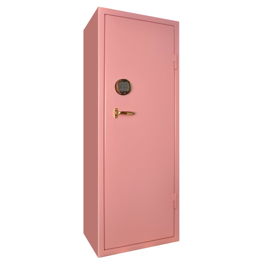 PINK Våbenskab SP88E, 9 Våben Pink/guldgreb 150x55x40