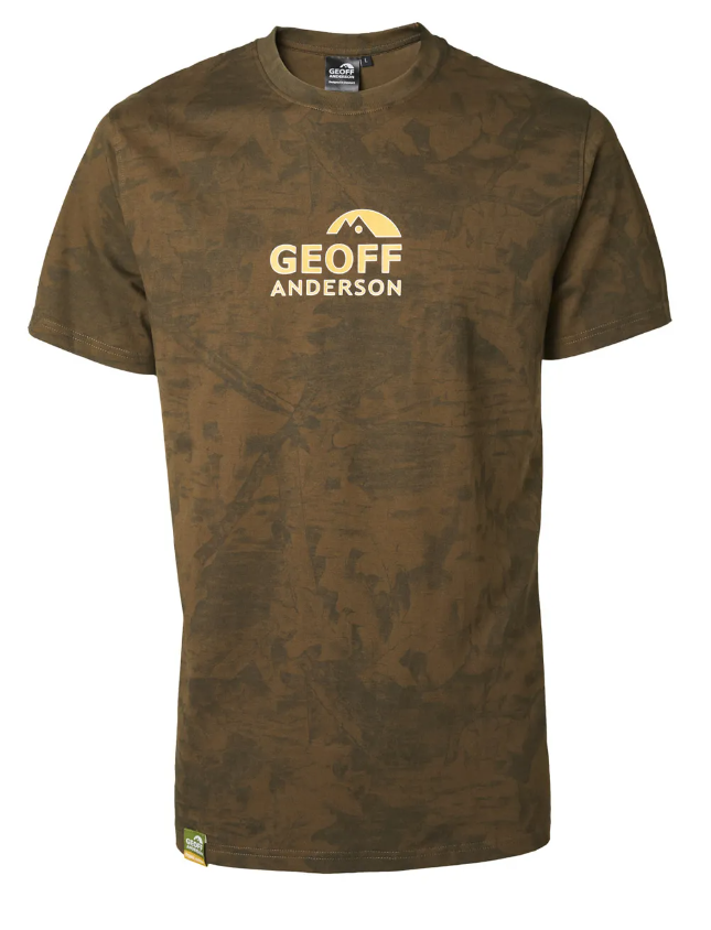 Geoff Anderson Organic Tee Orange Chest Leaf