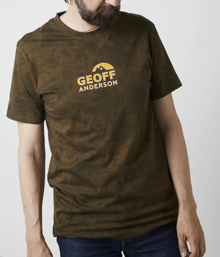 Geoff Anderson Organic Tee Orange Chest Leaf