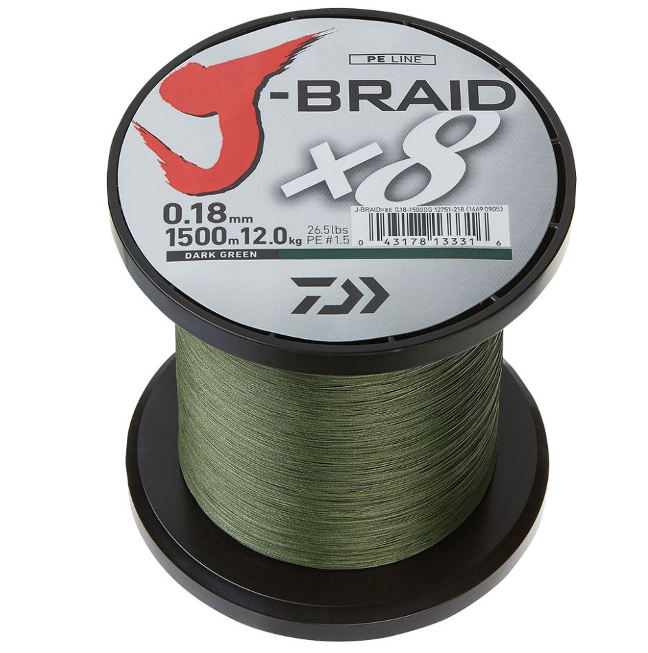 Daiwa J-Braid X8 Dark Green – Påspoling