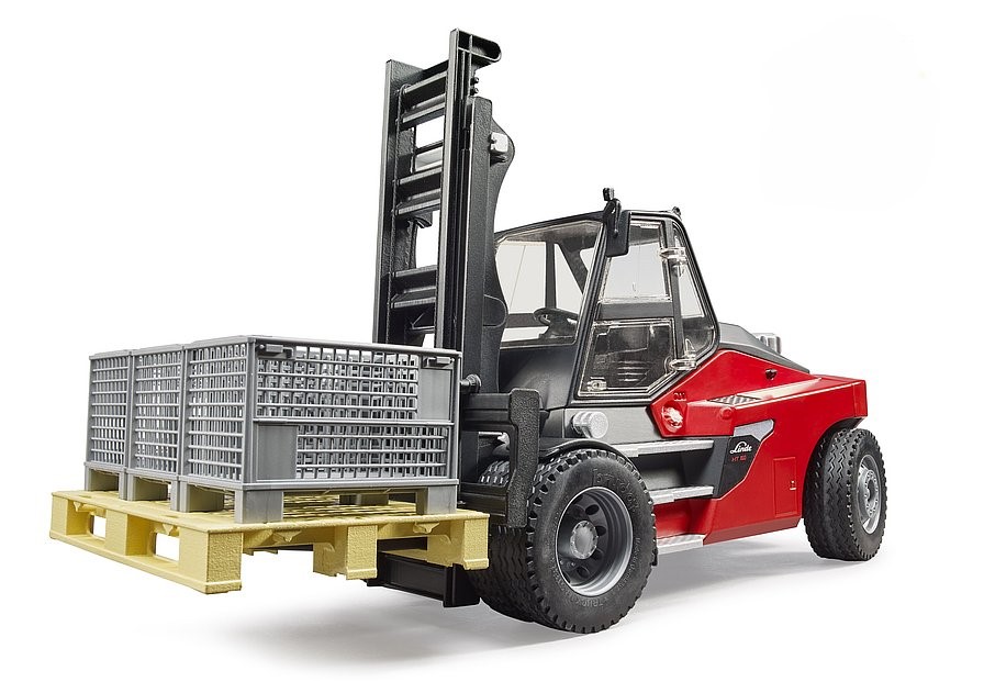 Bruder Gaffeltruck (Linde HT160) med palle og 3 pallebure